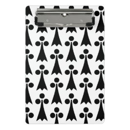 Mini Porte-bloc Motif Ermine, Motif médiéval, noir sur blanc