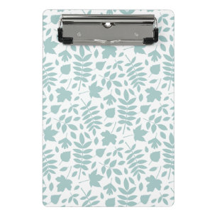 Mini Porte-bloc Motif Feuille perdu Turquoise sur blanc