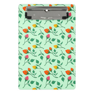 Mini Porte-bloc Motif floral avec fleurs roses colorées