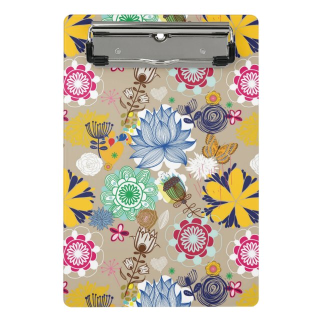 Mini Porte-bloc Motif floral dans le rétro style 3 (Devant)