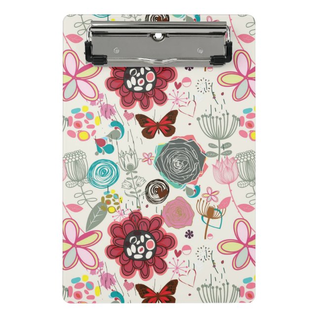 Mini Porte-bloc Motif floral dans le rétro style 5 (Devant)