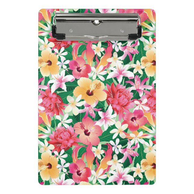 Mini Porte-bloc Motif floral de ketmie tropicale (Devant)