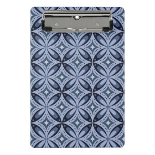 Mini Porte-bloc Motif géométrique bleu de style rétro