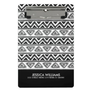 Mini Porte-bloc Motif géométrique tribal noir et blanc