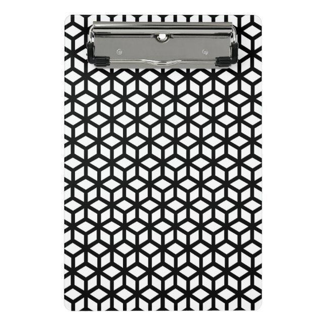 Mini Porte-bloc Motif noir et blanc de cube (Devant)