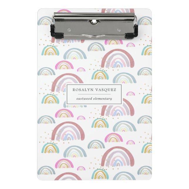 Mini Porte-bloc Motif Rainbow joyeux Porte - bloc personnalisé (Devant)