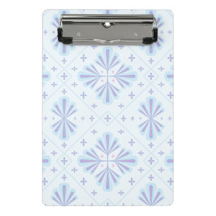 Mini Porte-bloc Motif répétitif floral géométrique bleu pastel