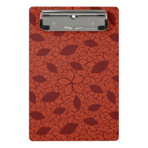 Mini Porte-bloc Motif rouge de feuille sur l'orange