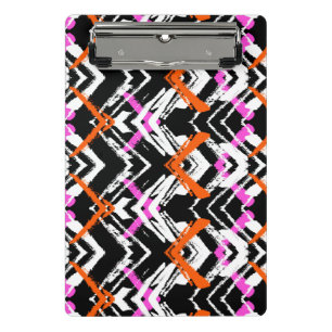 Mini Porte-bloc Motif tiré par la main noir, orange, et rose de
