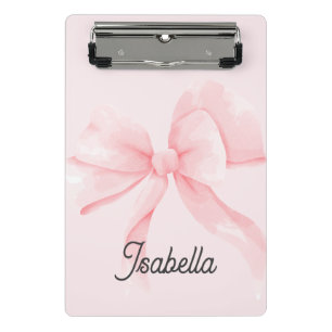 Mini Porte-bloc Nœud Rose Coquette Personnalisé Fille