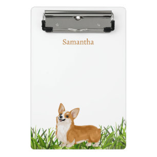 Mini Porte-bloc Nom du monogramme du chien de Corgi de Pembroke