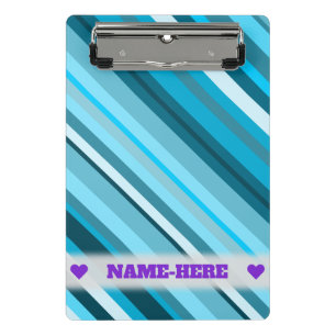 Mini Porte-bloc Nom personnalisé ; Bleu/Turquoise/Bleu D'Inspirati