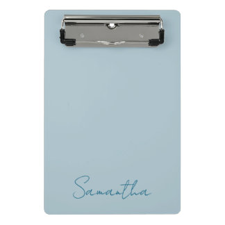 Mini Porte-bloc Nom personnalisé élégant Pastel Blue
