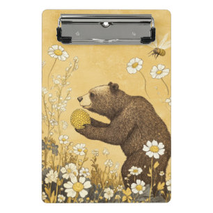 Mini Porte-bloc Nounours dans une prairie de fleurs sauvages