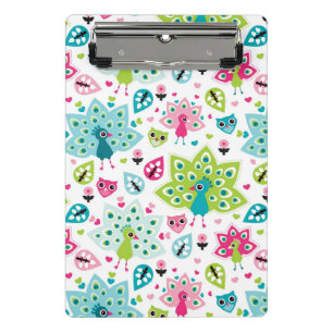 Mini Porte-bloc oiseau et hibou de paon