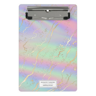 Mini Porte-bloc Opale iridescente holographique Personnalisé