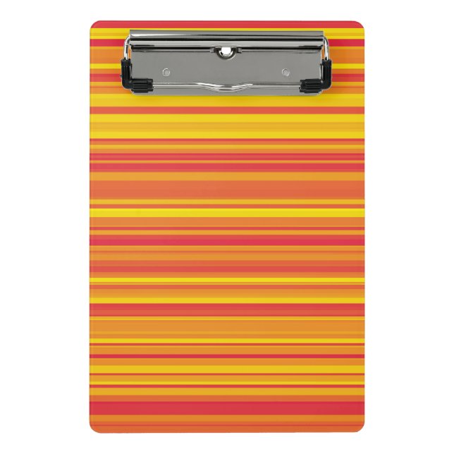 Mini Porte-bloc Orange rouge jaune rayures (Devant)