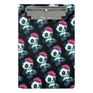 Mini Porte-bloc Panda bébé mignonne avec mohawk   Panda de patinag