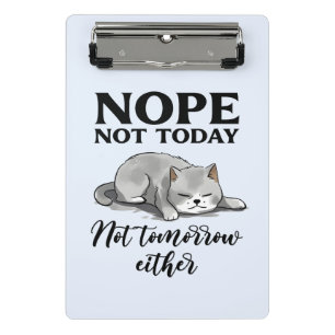 Mini Porte-bloc Pas aujourd'hui, pas demain - Chat endormi