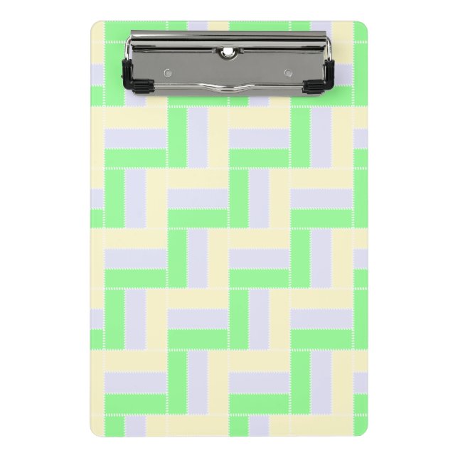 Mini Porte-bloc Pastel Rectangles Lignes en pointillé blanc Motif (Devant)