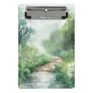 Mini Porte-bloc Paysage de chemin forestier brumeux (2)