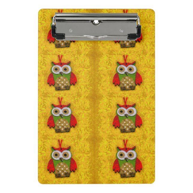 Mini Porte-bloc Peinture de hibou (Devant)