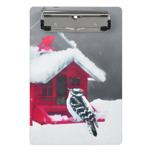 Mini Porte-bloc Peinture Downy Woodpecker - Art original pour oise