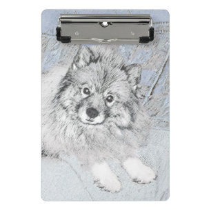 Mini Porte-bloc Peinture Keeshond Beth - Joli art original chien