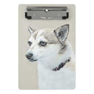Mini Porte-bloc Peinture norvégienne Lundehund - Art original chie