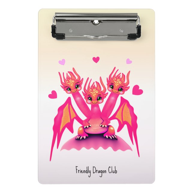 Mini Porte-bloc Pink dragons (Devant)