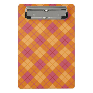 Mini Porte-bloc Plaid polarisé dans l'orange et le rose