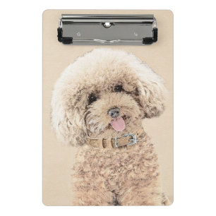 Mini Porte-bloc Poodle Miniature Toy Apricot Crème Chien Brown Art