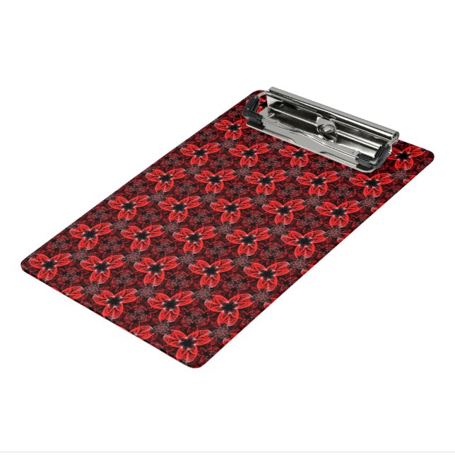 Mini Porte-bloc Porte - bloc de spectacles floraux rouge et noir (Angle3)