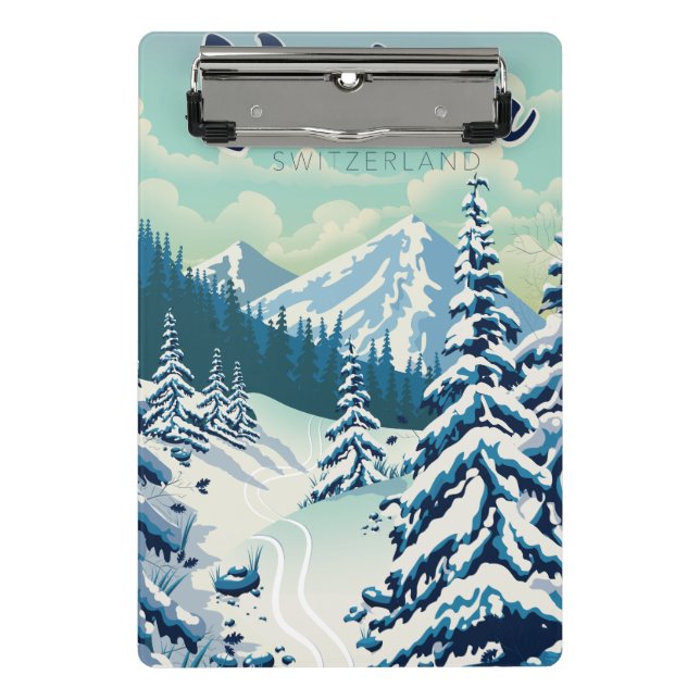 Mini Porte-bloc Poster de voyage Verbier Suisse (Devant)