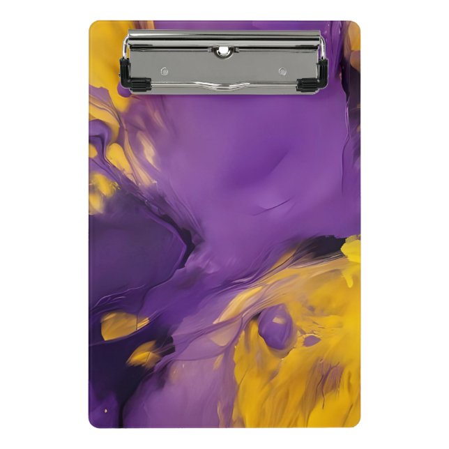 Mini Porte-bloc Purple and Gold Abstract (Devant)