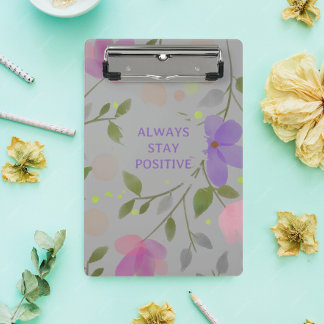 Mini Porte-bloc rester positif étudiante féminine violet fleurs ro