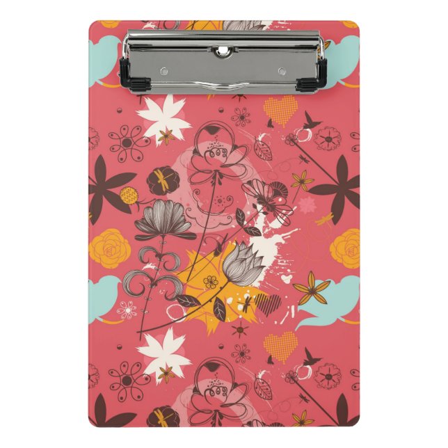 Mini Porte-bloc Rétro motif floral 3 (Devant)
