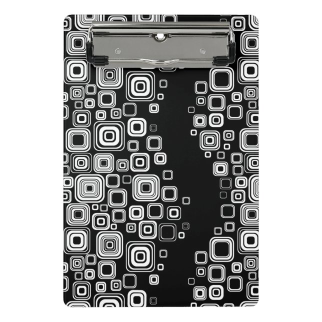 Mini Porte-bloc Rétros carrés noirs et blancs (Devant)
