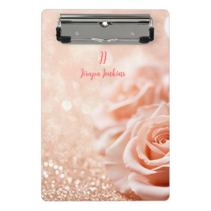 Mini Porte-bloc Rose de Parties scintillant Monogram Gold Arrière 