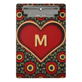 Mini Porte-bloc Rouge Vintage Coeur Monogramme Mini Porte - bloc