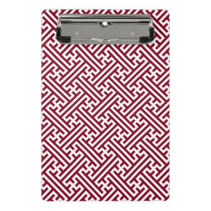 Mini Porte-bloc Sayagata motif, japonais, bourgogne et blanc