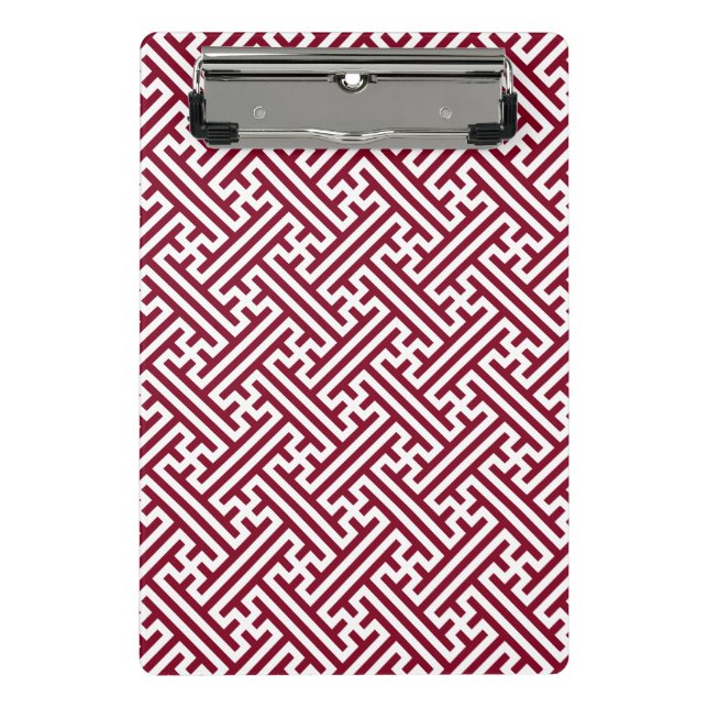 Mini Porte-bloc Sayagata motif, japonais, bourgogne et blanc (Devant)