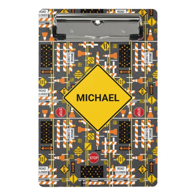 Mini Porte-bloc Signes de construction routière (Devant)