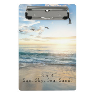 Mini Porte-bloc Soleil, Ciel. Mer. Sable. Scène Plage
