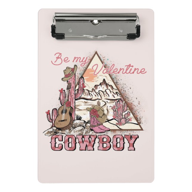 Mini Porte-bloc Soyez Mon Cowboy Valentine (Devant)