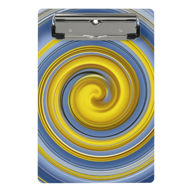 Mini Porte-bloc spirale jaune et bleue (Devant)