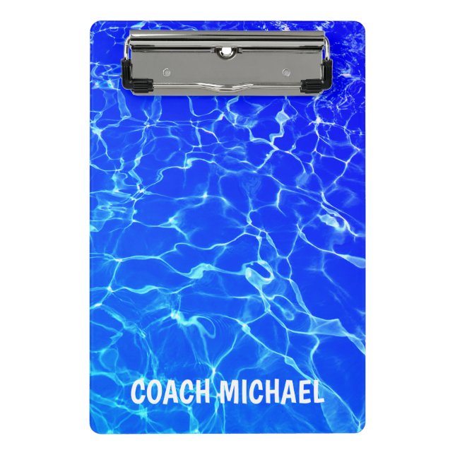 Mini Porte-bloc Swim Coach Piscine Nom personnalisé (Devant)