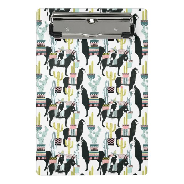 Mini Porte-bloc Taco à propos d'amour | Motif Llama & Donkey (Devant)