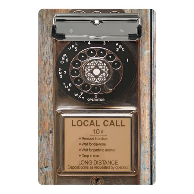Mini Porte-bloc Téléphone antique rotatif payant rude (Devant)