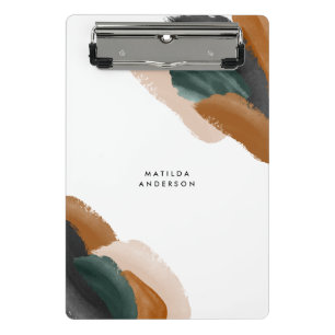 Mini Porte-bloc Terre cuite verte abstraite aquarelle moderne uniq